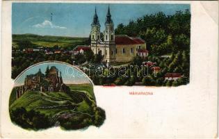 1921 Máriaradna, Mária-Radna, Radna (Lippa, Lipova); Solymosi vár, kegytemplom. Birnfeld Simon kiadása / Soimos castle, pilgrimage church (EB)