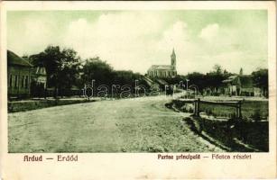 Erdőd, Károlyierdőd, Ardud (Szatmár); Partea principala / Fő utca részlet, templom. Fecser János kiadása / main street, church (Rb)