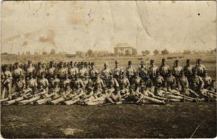 1914 Osztrák-magyar katonák csoportja / WWI Austro-Hungarian K.u.K. military, group of soldiers. photo (fa)