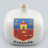 Drasche Kapuvár címeres váza, jelzett, kis kopásokkal, 8 cm