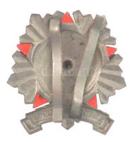 ~1960. "Határőrség - Járőrparancsnok" ezüstözött, részben tűzzománcos műanyag-bronz kompoz...