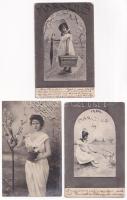 3 db RÉGI gyerek motívum képeslap vegyes minőségben / 3 pre-1945 children motive postcards in mixed quality