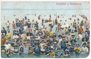 1908 Balaton, fürdőélet (ázott / wet damage)