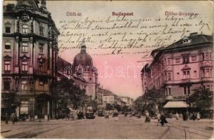 1913 Budapest IX. Üllői út, Iparművészeti Múzeum, Valéria kávéház, villamos