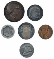 6 darabos szovjet bronz és fém emlékérem tétel, közte Lenin egyoldalas fém emlékérem (68mm) T:1- 6 pieces soviet bronze and metal commemoration medallion lot, include Lenin one-sided metal commemorative medallion (68mm) C:AU