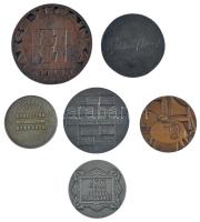 6 darabos szovjet bronz és fém emlékérem tétel, közte "Lenin" egyoldalas fém emlékérem (68...