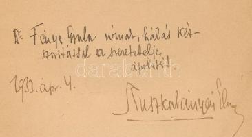 Ruszkabányai Elemér: Tűz van. Elbeszélések. DEDIKÁLT. Szeged, 1933, Délmagyarország, 105+1 p. Kiadói...