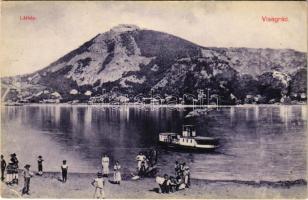 1910 Visegrád, Dunaparti látkép, gőzhajó (EK)