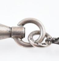 Ezüst (Ag) óralánc, egyik kapocs fém, jelzett, h: 36 cm, bruttó: 7,7g