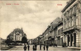 Kassa, Kosice; Fő utca, színház / main street, theatre (fa)