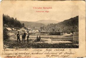 1901 Szarvasháza, Zsdenyova, Zhdenijevo (Bereg); völgy. Bertsik Emil kiadása / valley (kis szakadások / small tears)