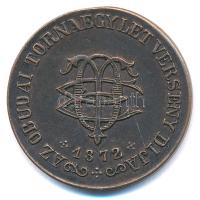 ~1930-1940. Az Óbudai Tornaegylet Verseny Dija - 1872 kétoldalas bronz díjérem (30,5mm) T:2