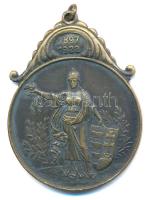 Morelli Gusztáv (1848-1909) / Exner Károly (1850-1919): 1922. Magyar Athletikai Szövetség Jubiláris Verseny Díja bronz díjérem 1897-1922 rátéttel (35mm) T:2 karcok