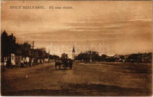 1924 Ipolyszalka, Ipoly-Szalka, Salka; Fő utca / main street (lyuk / pinhole)