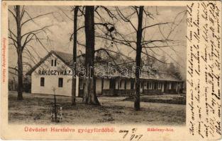1907 Hársfalva-gyógyfürdő (Szolyva), Nelipino, Nelipyno; Rákóczy ház. Fürdőigazgatóság kiadása / villa hotel