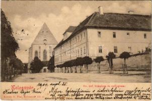 1900 Kolozsvár, Cluj; Református templom és collégium. Kováts P. fiai kiadása / Calvinist church and boarding school (fl)