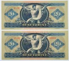 1962. 20Ft (2x) sorszámkövetők "C 197 089869 - C 197 089870" T:I,I-
Adamo F13