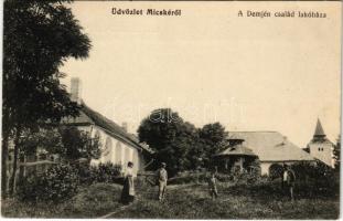 1917 Micske, Misca; A Demjén család lakóháza, kastély. Demjén Sándorné levele a hátoldalon / villa, castle. Owners letter on the backside