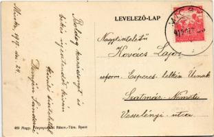 1917 Micske, Misca; A Demjén család lakóháza, kastély. Demjén Sándorné levele a hátoldalon / villa, ...