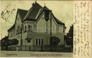 1914 Nagykároly, Carei; Ecsedi láp-lecsapoló társulat székháza. Sámuel Sándor kiadása / wetlands drainage company headquarters (EK)