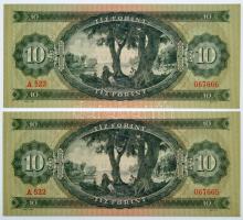 1960. 10Ft (2x) sorszámkövetők "A 522 067665 - A 522 067666" T:I,I-
Adamo F6