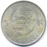 1947. 5Ft Ag "Kossuth" T:1- patina Adamo F8.1