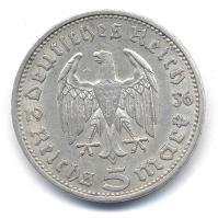 Német Harmadik Birodalom 1936A 5M Ag "Hindenburg" T:2,2- German Third Reich 1936A 5 Reichs...