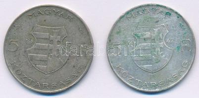 1947. 5Ft Ag "Kossuth" (2x) T:2- patina Adamo F8.1