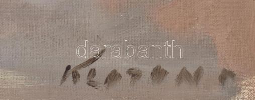 Kloton Péter (1927-1985): Csendélet. Olaj, vászon. Jelzett. Javított. Dekoratív, kissé sérült fakere...