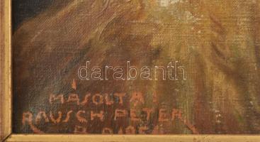 Rausch Péter: Munkácsy Mihály: Ásító inas. Másolat 1951. Olaj, vászon, keretben, 34x29 cm