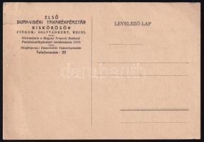 cca 1930 "Első Dunavidéki Takarékpénztár" levelezőlap + 2 db boríték