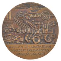 ~1970-1980. "A Volán feladataiban végzett eredményes munkásságáért" kétoldalas bronz plake...