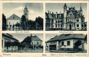1940 Tura, Római katolikus templom, Községháza, Schossberger kastély, Kalmár és Kovács húcsarnoka és üzlete. Kalmár és Kovács saját kiadása
