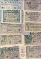 Német Birodalom 1898-tól 162 klf db bankjegy Rosenberg-katalógus szerint rendezve; alszámok, vízjel,...