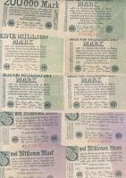 Német Birodalom 1898-tól 162 klf db bankjegy Rosenberg-katalógus szerint rendezve; alszámok, vízjel,...