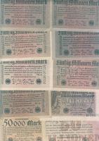 Német Birodalom 1898-tól 162 klf db bankjegy Rosenberg-katalógus szerint rendezve; alszámok, vízjel,...