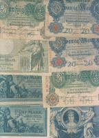 Német Birodalom 1898-tól 162 klf db bankjegy Rosenberg-katalógus szerint rendezve; alszámok, vízjel,...
