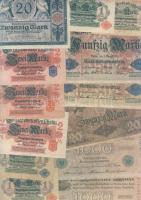 Német Birodalom 1904-től 142 klf db bankjegy Rosenberg-katalógus szerint rendezve; alszámok, vízjel,...