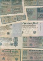 Német Birodalom 1904-től 142 klf db bankjegy Rosenberg-katalógus szerint rendezve; alszámok, vízjel,...