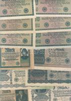 Német Birodalom 1904-től 142 klf db bankjegy Rosenberg-katalógus szerint rendezve; alszámok, vízjel,...