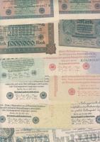 Német Birodalom 1904-től 142 klf db bankjegy Rosenberg-katalógus szerint rendezve; alszámok, vízjel,...