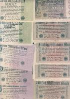 Német Birodalom 1904-től 142 klf db bankjegy Rosenberg-katalógus szerint rendezve; alszámok, vízjel,...