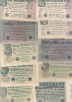 Német Birodalom 1904-től 142 klf db bankjegy Rosenberg-katalógus szerint rendezve; alszámok, vízjel,...