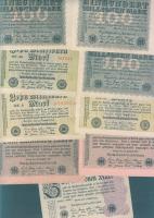 Német Birodalom 1904-től 142 klf db bankjegy Rosenberg-katalógus szerint rendezve; alszámok, vízjel,...