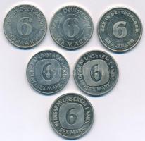 Németország ~1993-1995. "6 Sex Mark" fém emlékérem (6xklf) T:1-,2 Germany ~1993-1995. &quo...