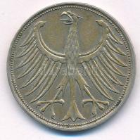 Német Szövetségi Köztársaság 1951J 5M Ag T:2- patina Federal Republic Germany 1951J 5 Mark Ag C:VF p...