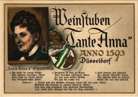 Düsseldorf, Weinstuben Tante-Anna Anno 1593 / Német vendéglő és borház reklámja / German wine hall advertisement