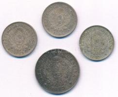 Argentína 1883. 20c Ag + 10c Ag (3x) T:2- patina
Argentina 1883. 20 Centavos Ag + 10 Centavos Ag (3...