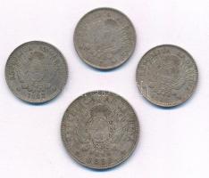 Argentína 1882. 20c Ag + 10c Ag (3x) T:2- patina
Argentina 1882. 20 Centavos Ag + 10 Centavos Ag (3...