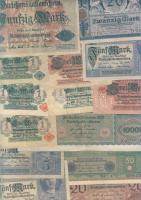 Német Birodalom 1904-től 131 klf db bankjegy Rosenberg-katalógus szerint rendezve; alszámok, vízjel,...